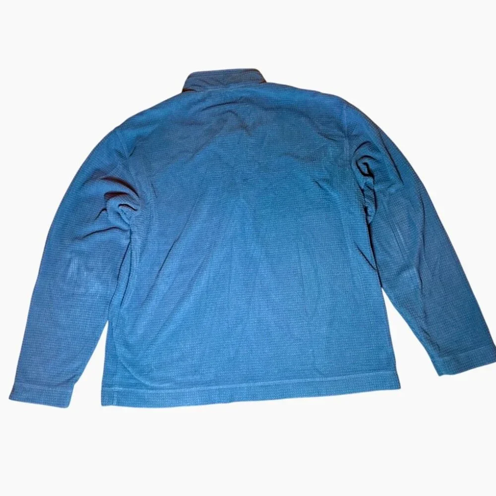 Orvis Trout Bum Waffle Knit Quarter-Zip Pullover – Men’s Large – Blue Technical